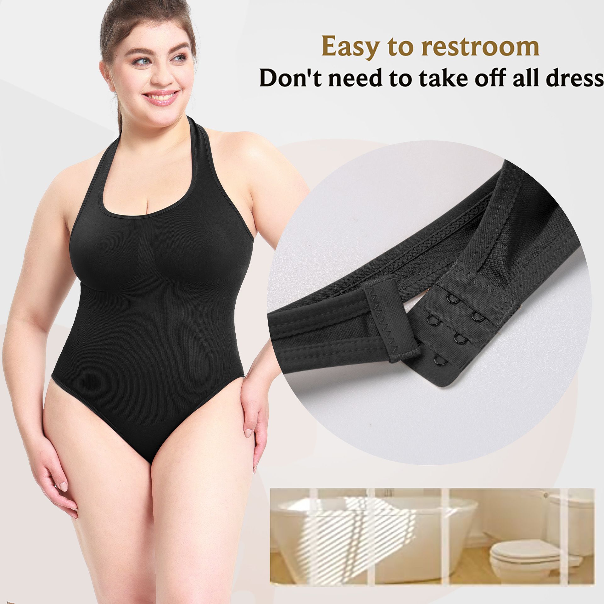 New body shaping jumpsuit for women, body shaping suit, strapless bodysuit Shapewear jumpsuit, waist wrapped chest underwear, T-shaped flat angle jumpsuit, popular oversized bottoming body shaping bra