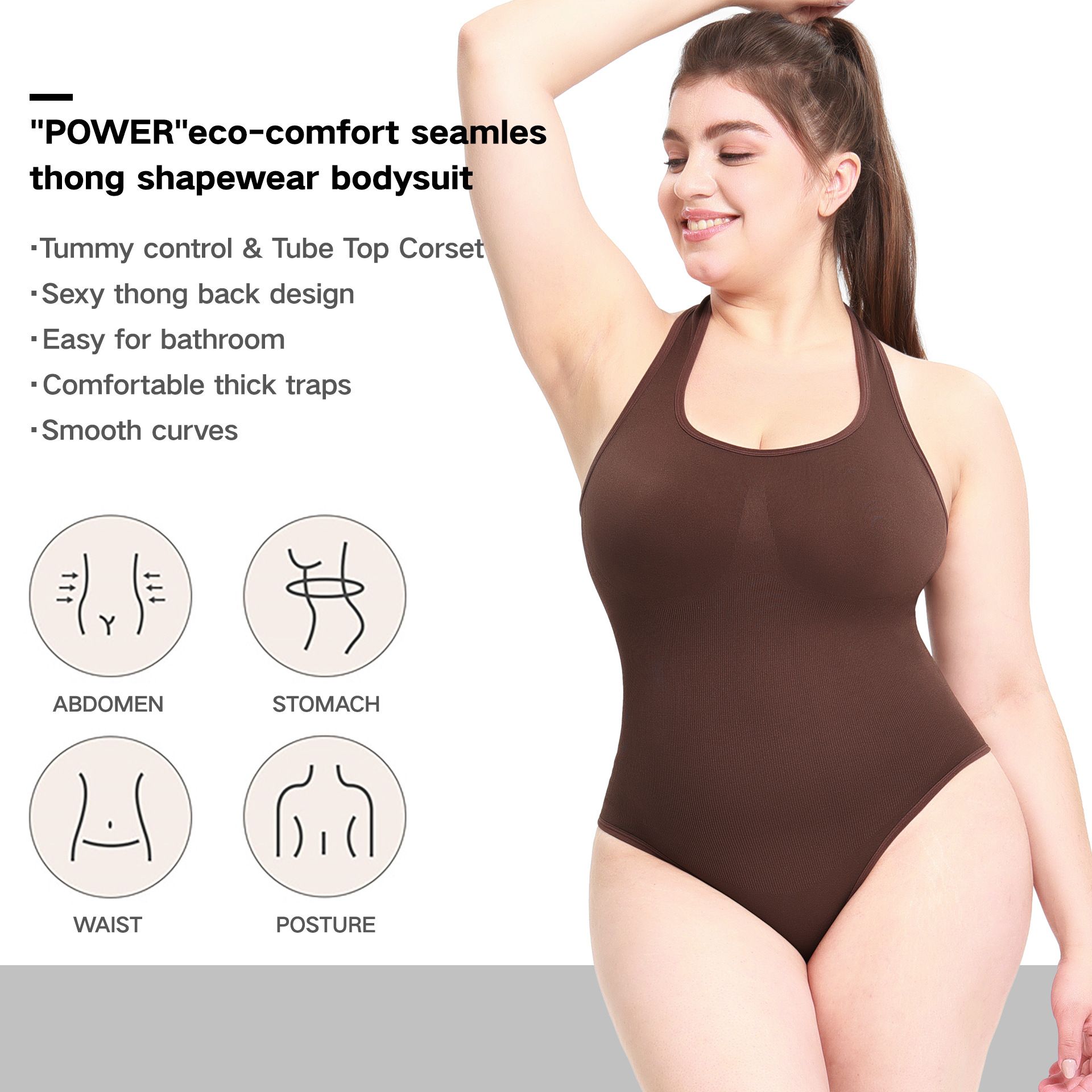 New body shaping jumpsuit for women, body shaping suit, strapless bodysuit Shapewear jumpsuit, waist wrapped chest underwear, T-shaped flat angle jumpsuit, popular oversized bottoming body shaping bra