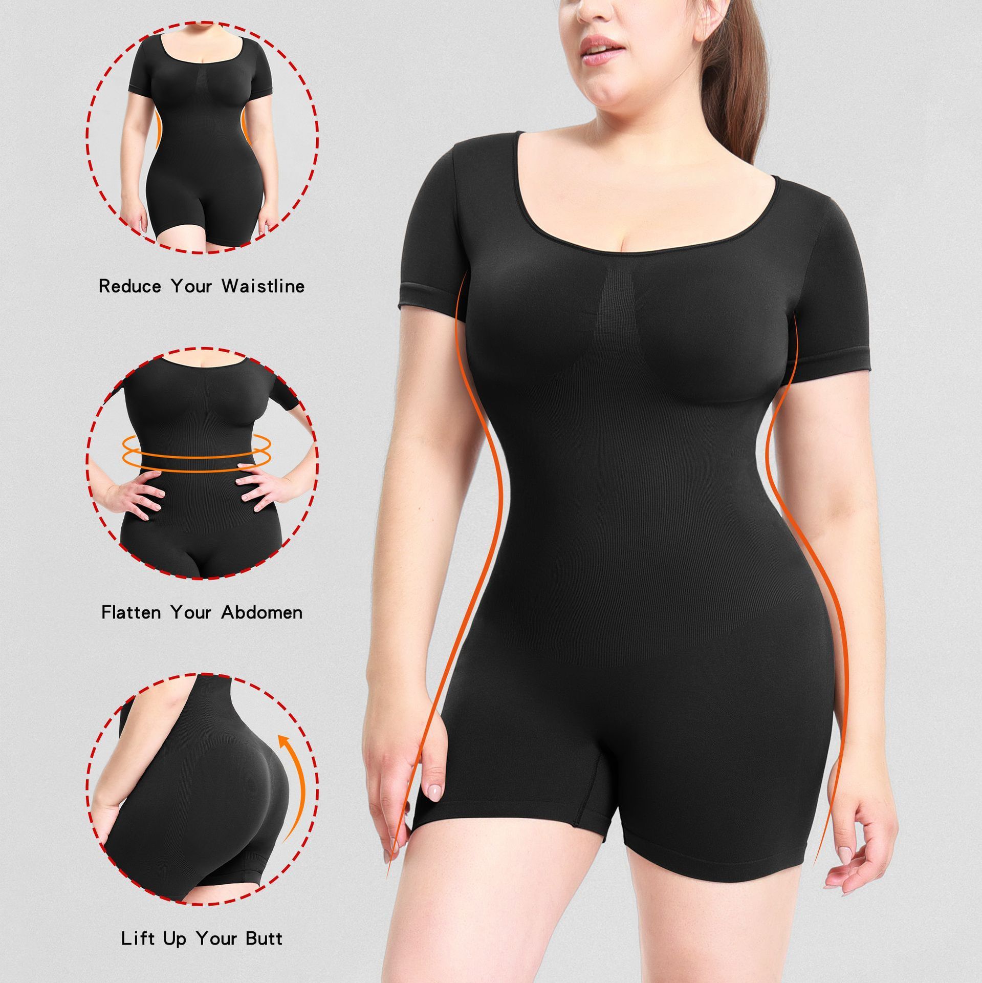 New body shaping jumpsuit for women, body shaping suit, strapless bodysuit Shapewear jumpsuit, waist wrapped chest underwear, T-shaped flat angle jumpsuit, popular oversized bottoming body shaping bra