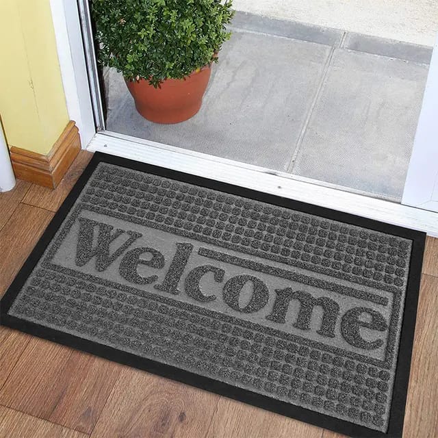 Welcome Mat Outdoor Entryway Cute Shoes Take Them Off Mats for Front Door with Rubber Backing Doormat Indoor Mat rubber  Non-Slip Natural Mat .