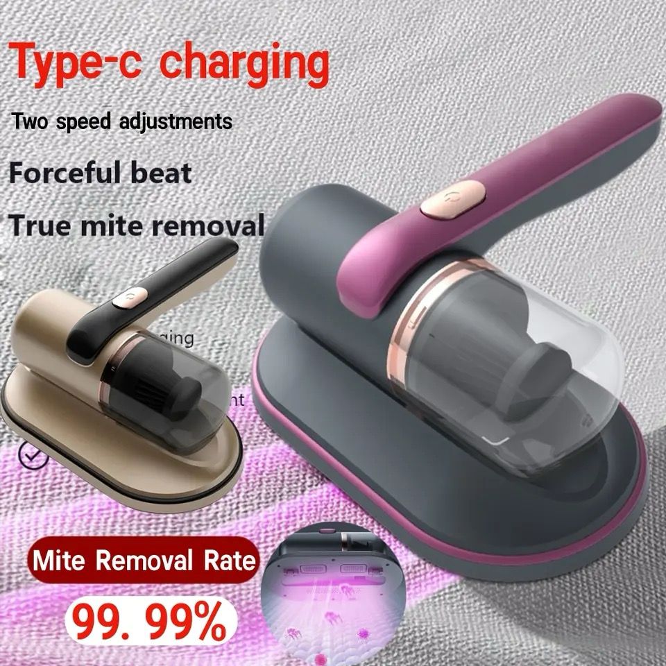 Bed Vacuum Cleaner，13Kpa Strong Suction, and Low Noise, UV Light, Washable HEPA Filter for Deep cleaning， Handheld Vacuum Effectively Clean Up Bed, Mattress Vacuum Corded, Sofas, Pet Hair and Carpets.