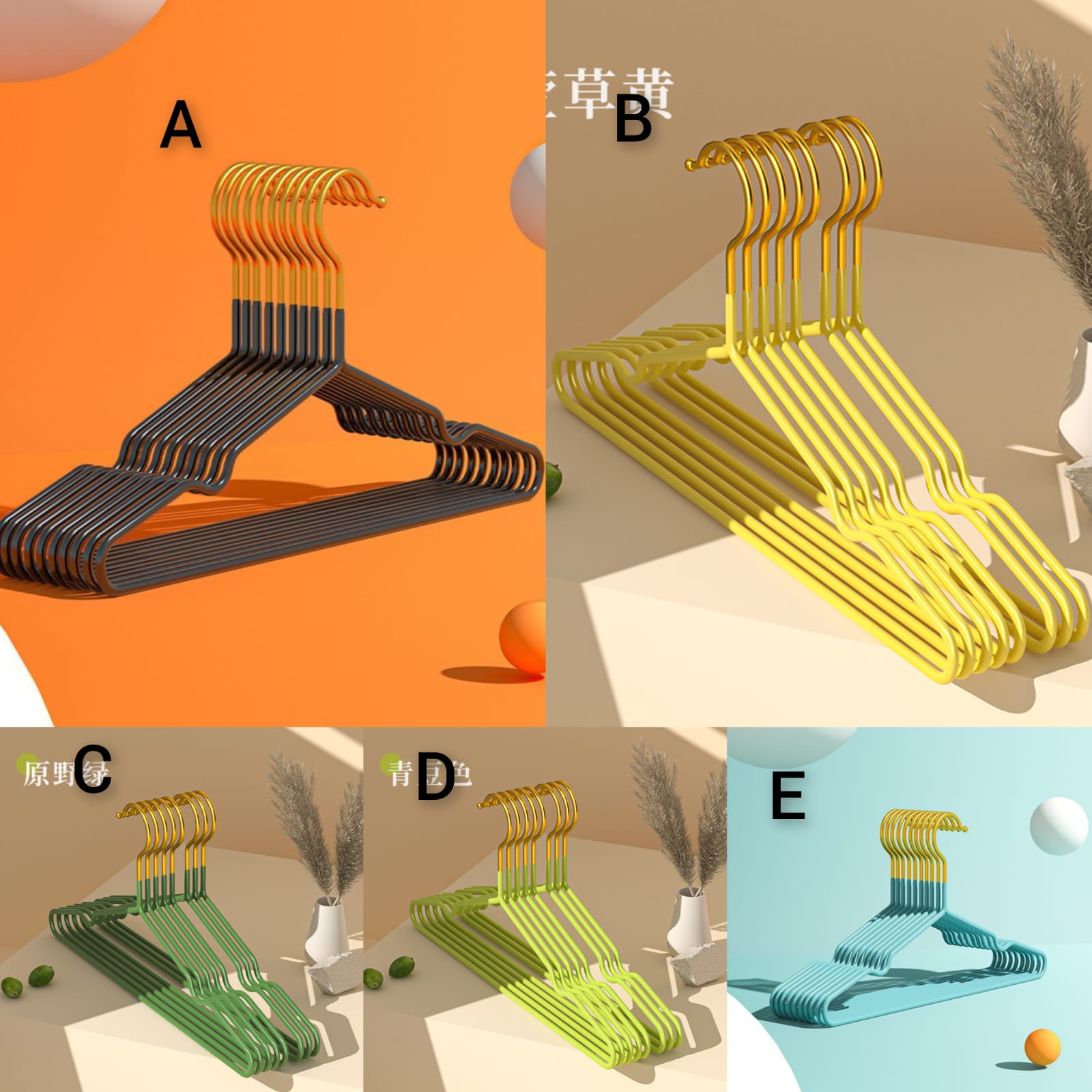 Set of 10 Slim Clothes Hangers - Space Saving Hangers for Clothes, Pants, Lingerie and Accessories - Robust Black Plastic Hangers with Hooks and Pants Bar - 10 Pack