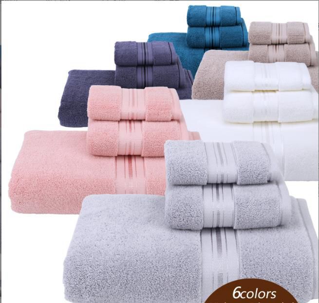 Luxury Bath Towels Set 3 Pack, Towel Set 100% Cotton (1 Large Bath Towel, 1 Hand Towel, 1 Washcloth) Ultra Soft and Highly Absorbent, for Bathroom, Hotel, Spa, Beach and Gym