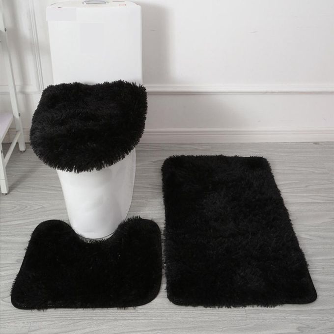 3pcs Non-slip Bathroom Fluffy Mat