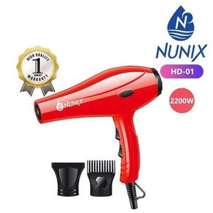 Nunix HD-01 Salon Hair Blow Dryer - Red