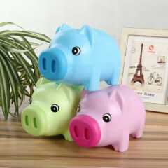 Piggy Banks Lockable Mettalic Kids Safe Box with Padlock and Keys Hard Plastic Piggy Bank