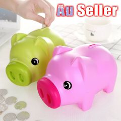 Piggy Banks Lockable Mettalic Kids Safe Box with Padlock and Keys Hard Plastic Piggy Bank