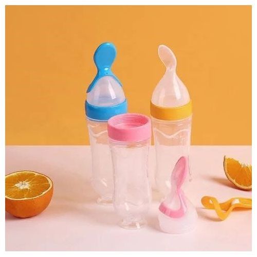 90ml Silicone Squeeze Baby Bottle Spoon Baby Feeding Bottle with Dispensing Spoon
