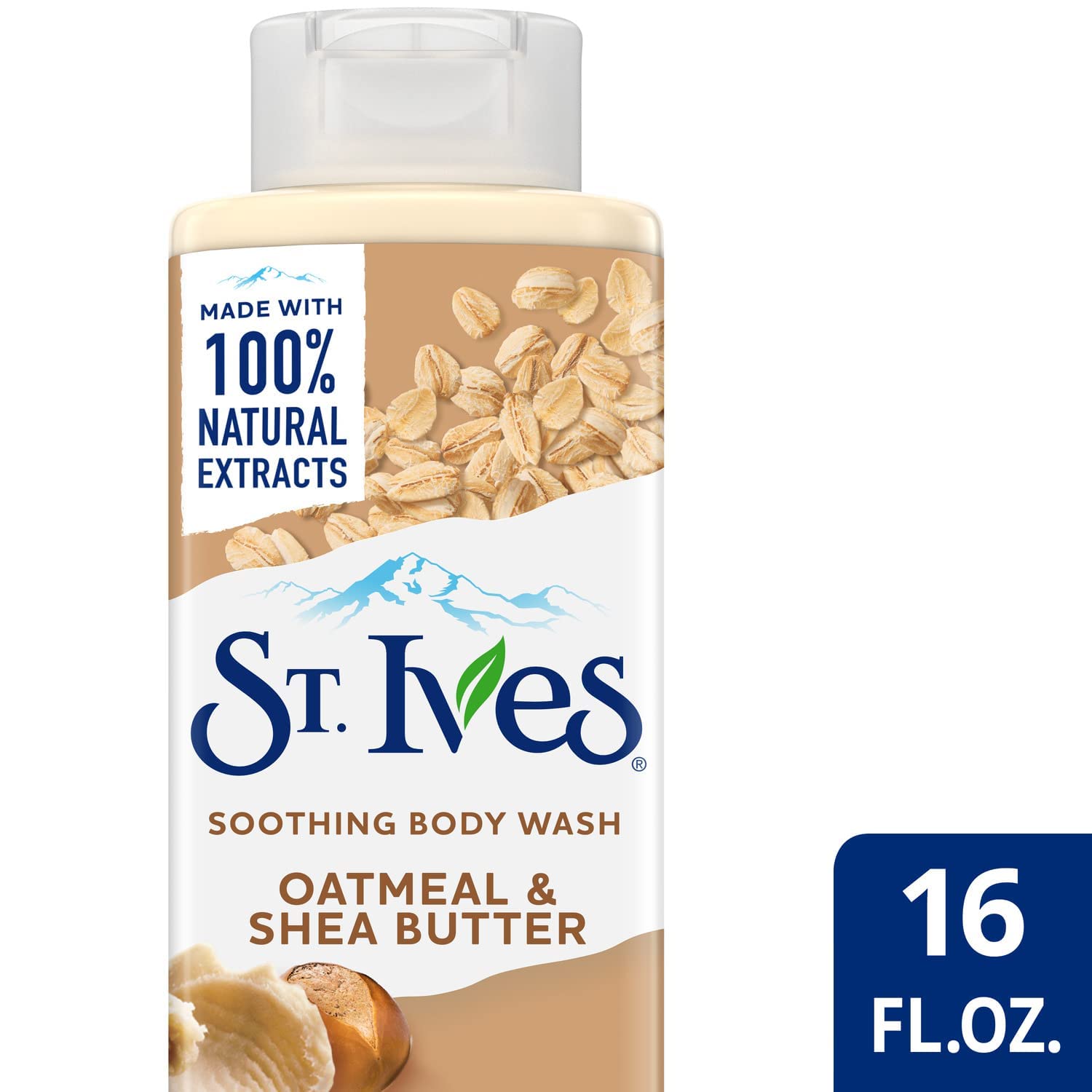 St. Ives Soothing Body Wash Moisturizing Cleanser Oatmeal & Shea Butter Made with Plant-Based Cleansers & 100% Natural Extracts 16 oz
