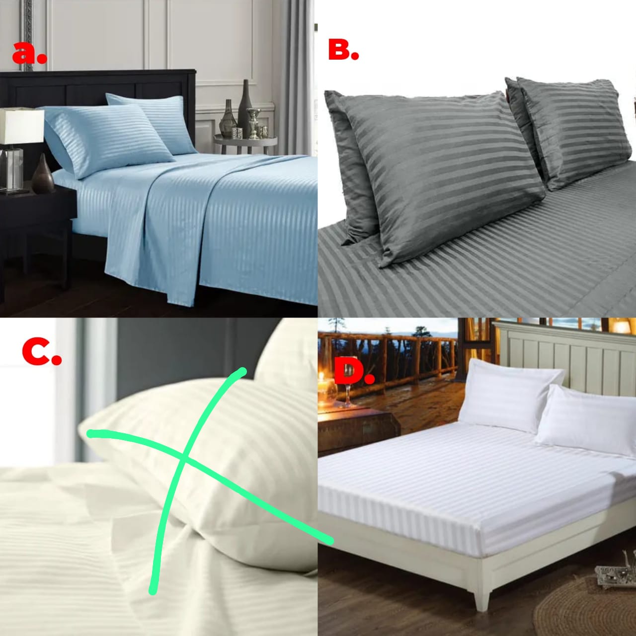 ‼️New in Stripped Cotton Bedsheets set‼️

▪️Size:6by6

▪️Can fit bed sizes 4*6/5*6 &6*6
▪️ Set contains 2bedsheets and 2pillowcases