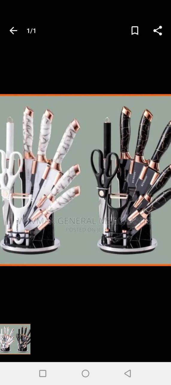 High quality Marble profile Heavy stainless steel 9pc knife setsComplete 9-piece kitchen knife set for culinary enthusiasts and professional chefs.
Knives crafted with precision from stainless steel f