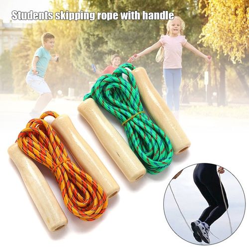 Skipping Rope Wooden Handle Skipping Rope 2.5mSuitable for kids, students and adults.
With wooden handles. Surface smooth excellent for speed jumping.
Manufactured with premium braided rope with woode