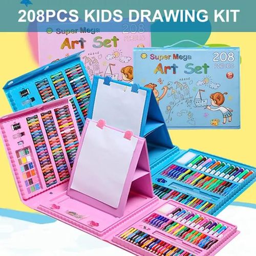 208 pieces drawing / Painting colouring art set H & B 208-PIECE DELUXE ART SET- This premium art set includes a wide variety of art supplies for drawing, painting and more.Uniform texture and perfect