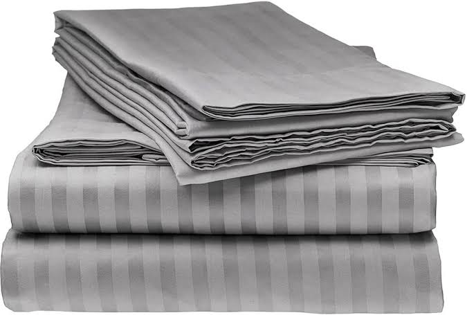 6x7 Egyptian satin stripped bedsheets set..
