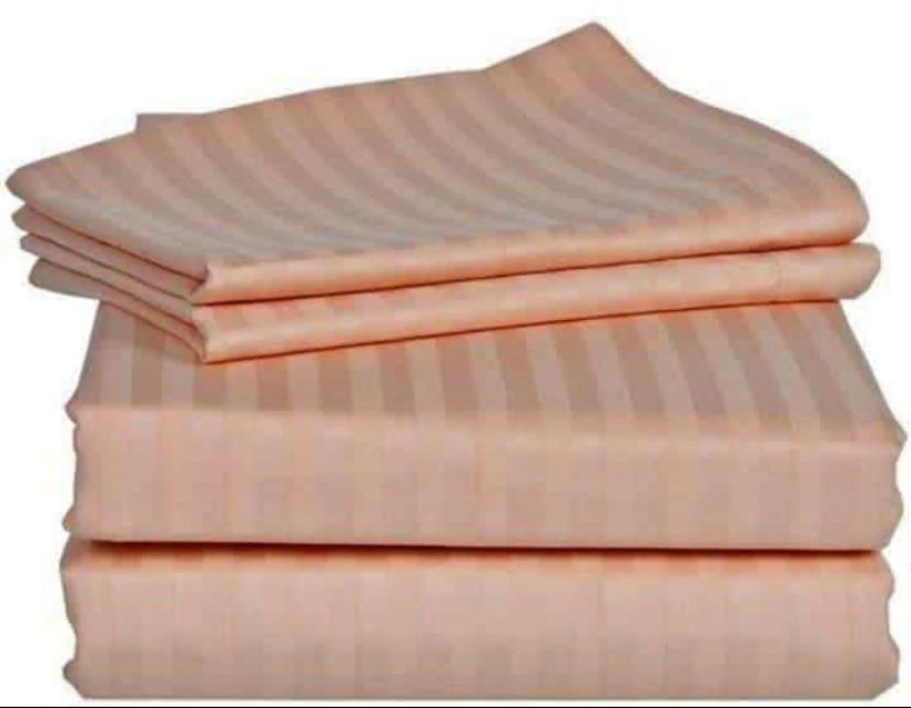 6x7 Egyptian satin stripped bedsheets set..