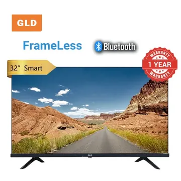 GLD 32" Inch Frameless Smart Android Tv, App-store Bluetooth,inbuilt decoder,NETFLIX YOUTUBE, USB,HDMI + BUILT-IN WIFI ACCESS, WIDE COLOUR ENHANCER 1GB RAM 8GB ROM