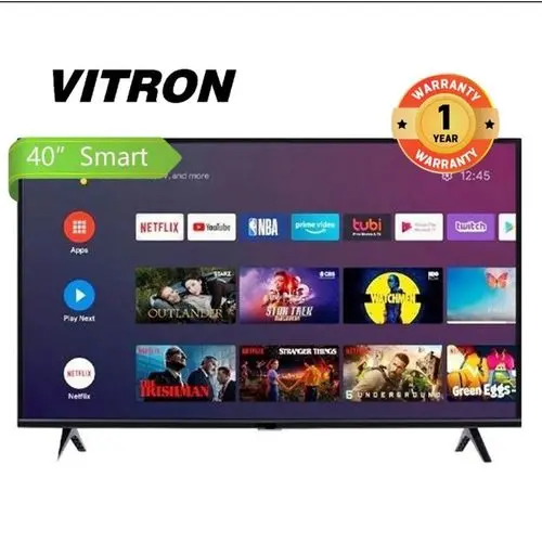 Vitron 40 Inch Smart TV HTC4068S Android 11 Smart LED HD Television Youtube Netflix AC Input USB HDMI Multifunctional Frameless TV DVB-T2 1G+8G