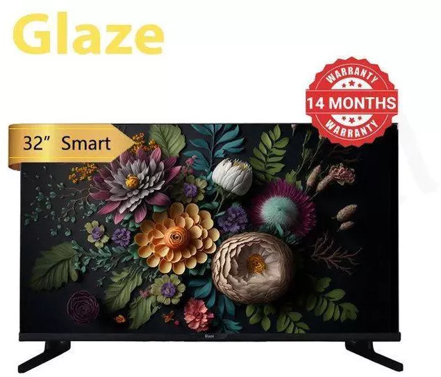 GLAZE GZ-3230S 32 Inch Smart Android TV Frameless Inbuilt Decoder Netflix,Youtube,APP Store MULTIPLE USB HDMI PORTS ENERGY SAVING TV +Free Bracket+Extension