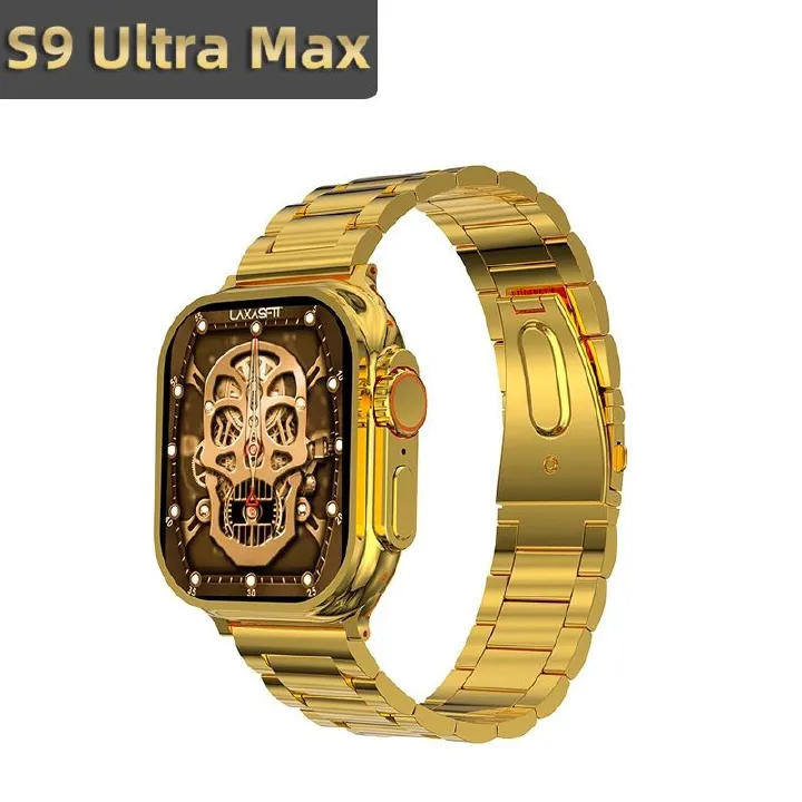 Smart Watch S9 Ultra Max Smartwatch Real Screws NFC Dual Band S9 1.96'' Square Screen Waterproof 24K Gold exquisite Bussiness smart Watch GPS positioning Heart rate monitoring Men Watch Woman Watch