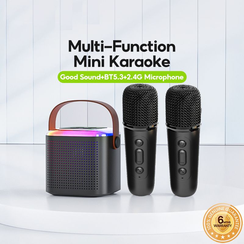 JQSEN Y1 Wireless Karaoke Speaker with Microphone HIFI Reverb Sound Portable Speaker Bluetooth speaker with Mic RGB Light Home Party Outdoor Camping Entertainment Karaoke Speaker wireless microphone