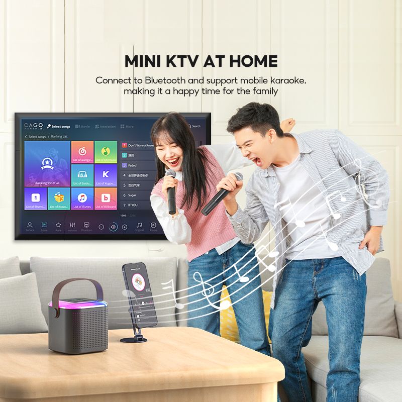 JQSEN Y1 Wireless Karaoke Speaker with Microphone HIFI Reverb Sound Portable Speaker Bluetooth speaker with Mic RGB Light Home Party Outdoor Camping Entertainment Karaoke Speaker wireless microphone