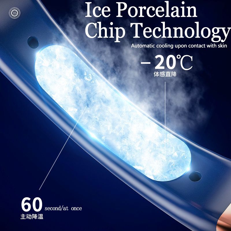 JQSEN Portable Neck Fan strong wind 5 speeds Electric Wireless FAN USB Rechargeable Air Cooling Bladeless Fan Mini Fan 360° Surround Digital Display Hands-free chargeable fan portable cooling fan