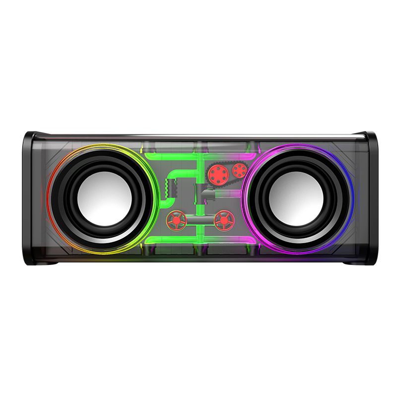 JQSEN V8 Cyberpunk style Bluetooth audio V8 dazzle lights dual speakers high volume Bluetooth speakers TWS series bass RGB mini speaker bluetooth speaker with amplifier support TF card