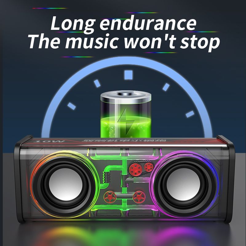 JQSEN V8 Cyberpunk style Bluetooth audio V8 dazzle lights dual speakers high volume Bluetooth speakers TWS series bass RGB mini speaker bluetooth speaker with amplifier support TF card
