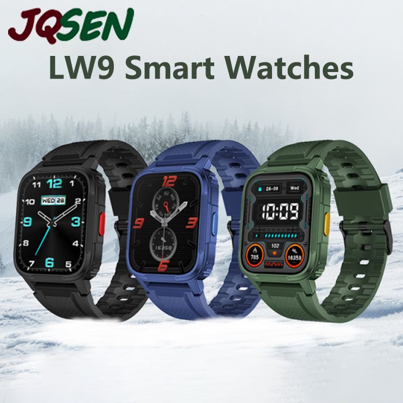 JQSEN IP68 Waterproof smart watch for men Swimming 1.95'' LW9 Smart Watch outdoor Green smart watch bluetooth call Touch Screen heart rate Sleep monitor Fashion sports watch men smartwatch for woman