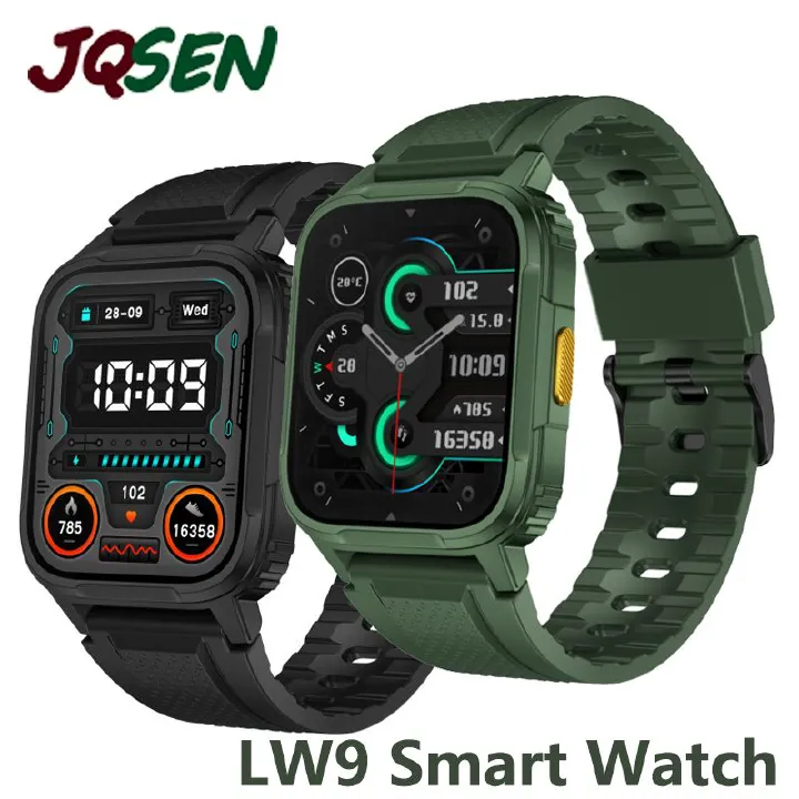 JQSEN IP68 Waterproof smart watch for men Swimming 1.95'' LW9 Smart Watch outdoor Green smart watch bluetooth call Touch Screen heart rate Sleep monitor Fashion sports watch men smartwatch for woman