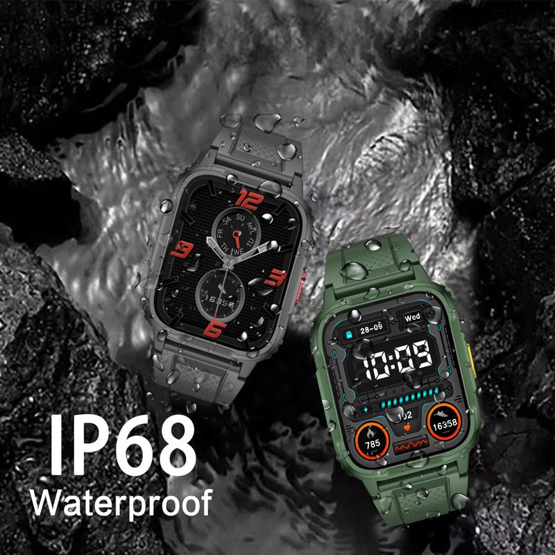 JQSEN IP68 Waterproof smart watch for men Swimming 1.95'' LW9 Smart Watch outdoor Green smart watch bluetooth call Touch Screen heart rate Sleep monitor Fashion sports watch men smartwatch for woman
