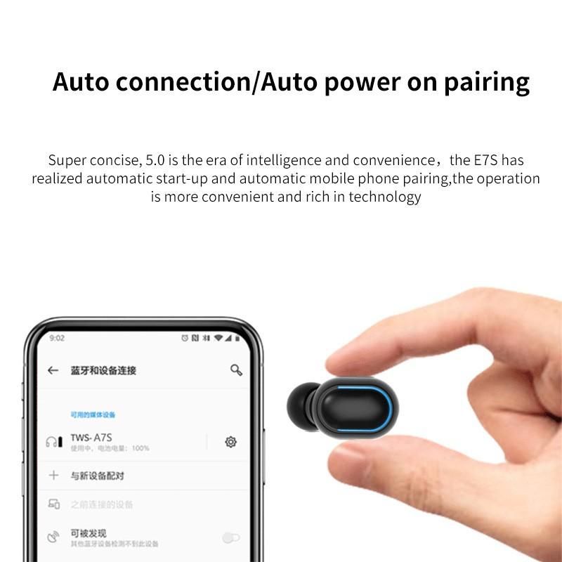 JQSEN E7S TWS Earphones Bluetooth Earphone inPods Wireless Headphone Earbuds Sports Headsets For All Phone earpods Noise Cancelling Wireless bluetooth earphones gaming earphones with microphone Earbud