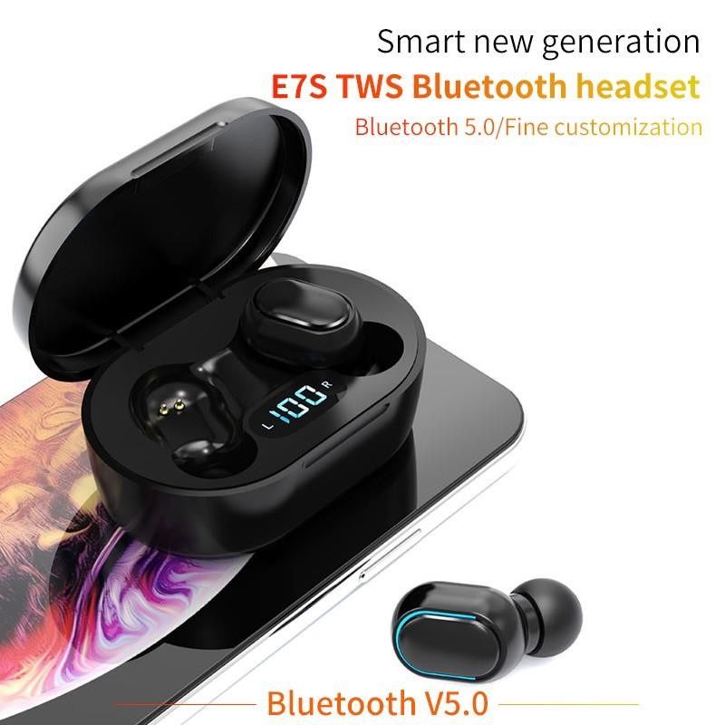 JQSEN E7S TWS Earphones Bluetooth Earphone inPods Wireless Headphone Earbuds Sports Headsets For All Phone earpods Noise Cancelling Wireless bluetooth earphones gaming earphones with microphone Earbud