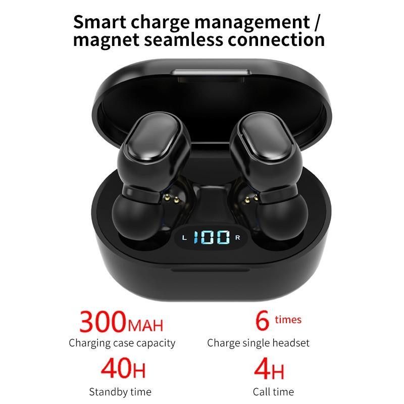 JQSEN E7S TWS Earphones Bluetooth Earphone inPods Wireless Headphone Earbuds Sports Headsets For All Phone earpods Noise Cancelling Wireless bluetooth earphones gaming earphones with microphone Earbud