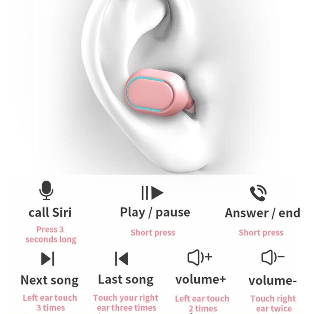 JQSEN E7S TWS Earphones Bluetooth Earphone inPods Wireless Headphone Earbuds Sports Headsets For All Phone earpods Noise Cancelling Wireless bluetooth earphones gaming earphones with microphone Earbud