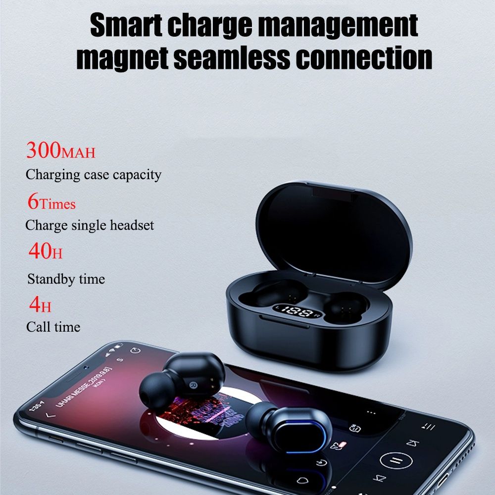 JQSEN E7S TWS Earphones Bluetooth Earphone inPods Wireless Headphone Earbuds Sports Headsets For All Phone earpods Noise Cancelling Wireless bluetooth earphones gaming earphones with microphone Earbud