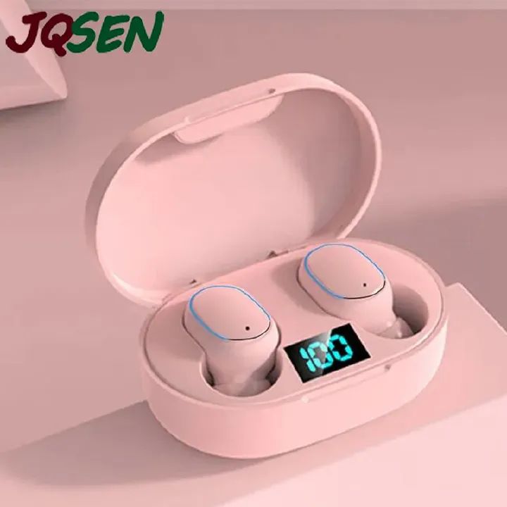 JQSEN E7S Earbuds Woman Girls headphone Portable Bluetooth Earphone TWS Wireless Stereo Handfree Airbuds Sports Headsets Noise Reducation Wireless bluetooth earphones gaming earphones with microphone