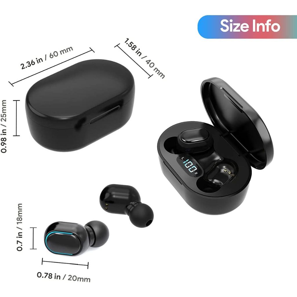 JQSEN E7S TWS Earphones Bluetooth Earphone inPods Wireless Headphone Earbuds Sports Headsets For All Phone earpods Noise Cancelling Wireless bluetooth earphones gaming earphones with microphone Earbud