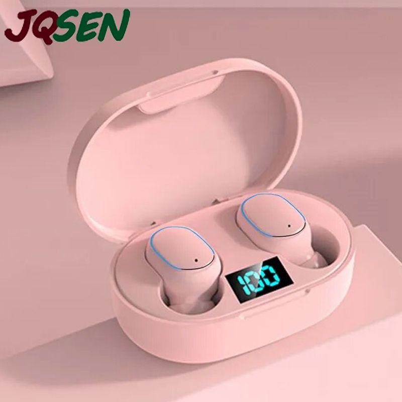 JQSEN E7S Earbuds Woman Girls headphone Portable Bluetooth Earphone TWS Wireless Stereo Handfree Airbuds Sports Headsets Noise Reducation Wireless bluetooth earphones gaming earphones with microphone