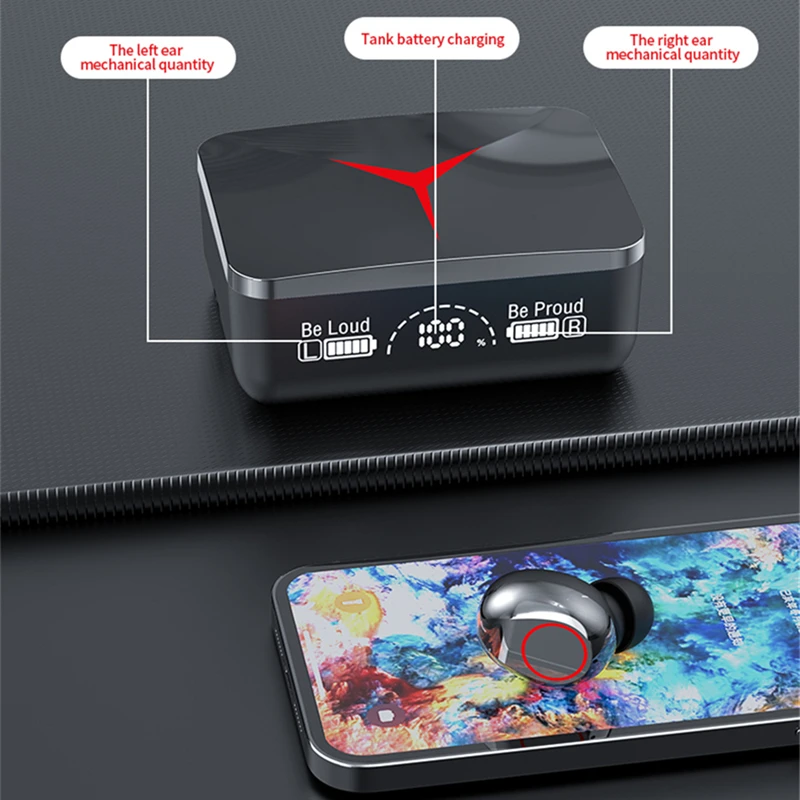 M90 Pro TWS Bluetooth Earphone Gaming Wireless Headset Slide Design With LED Power Display noise canceling stereo sports headphones in-ear earbuds earpods Wireless HIFI Stereo headset with Microphone