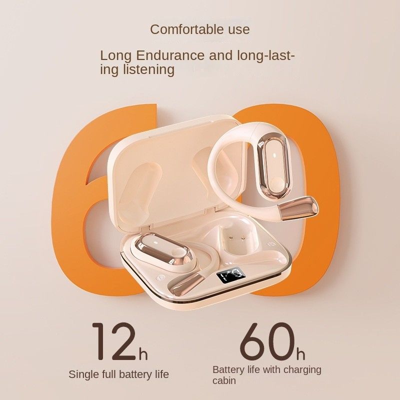 JQSEN Hanging Ear Bluetooth earphones wireless Intelligent AI voice technology OWS Hanging Ear Earbuds S108 Bluetooth Headset Long Battery Life Noise Cancelling Wireless Headset Fast Charging Earbuds