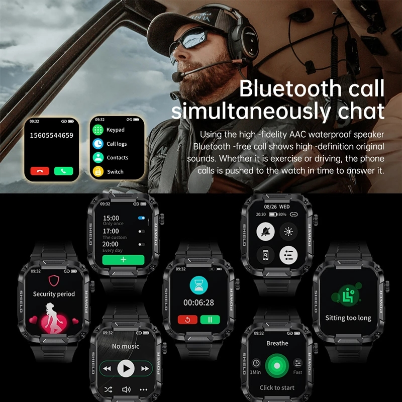 Smartwatches Men Woman MK66 new 1.85 inch large screen Bluetooth call smart watch large battery heart rate blood oxygen IP68 waterproof Smart Watch for men woman Couple Watch Siri AI voice assistant