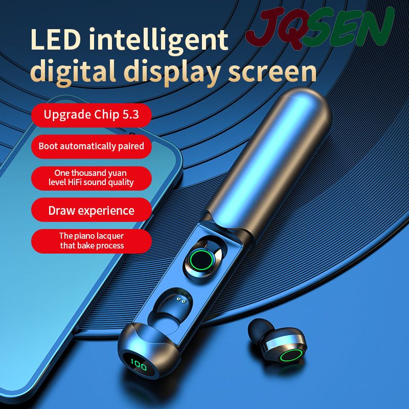 JQSEN Wireless Earphone BQ40 5.3 Bluetooth Earphones with Microphone In-ear Headphones TWS Game Headset waterproof noise reduction Touch Control Sports Earbuds for All Smartphones
