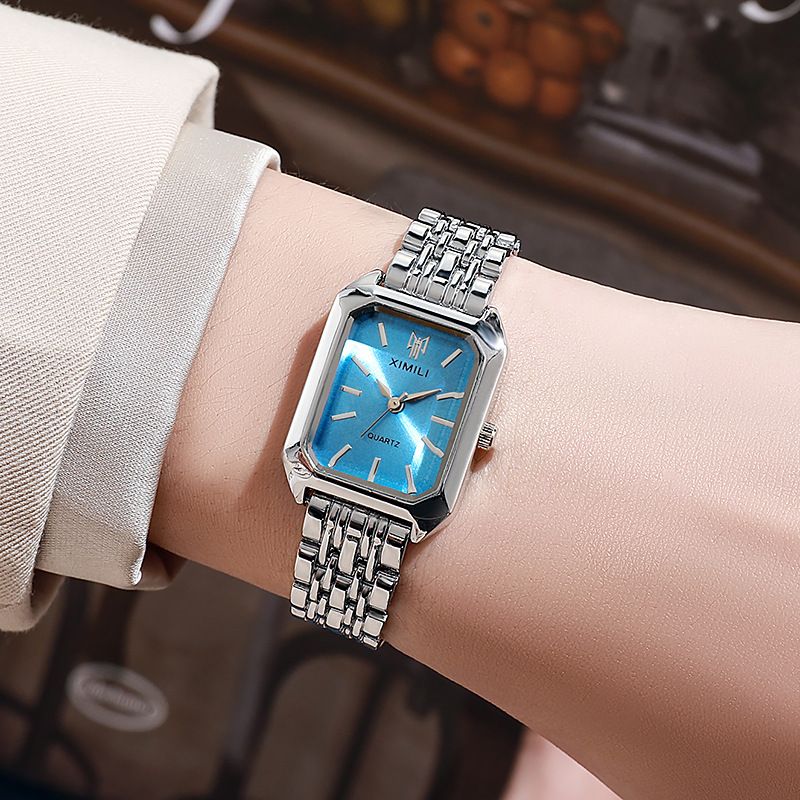 JQSEN Women's Watch Light Luxury Steel Band Female Student Fashion Casual Square Quartz Watch Analog Watch Gold Watch for woman Valentine's Day present girlfriend gift mother's day gift ladies watch