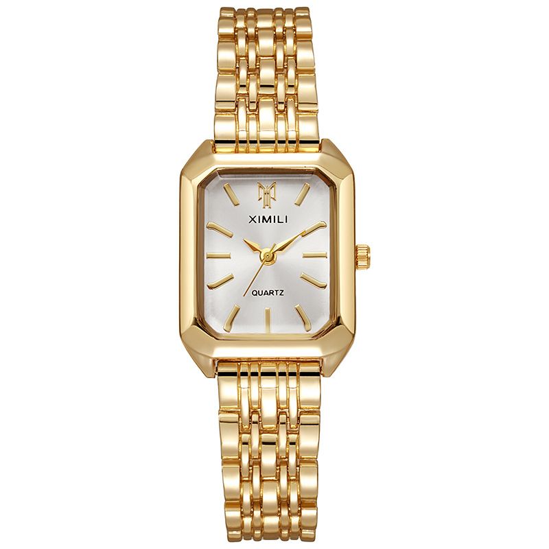 JQSEN Women's Watch Light Luxury Steel Band Female Student Fashion Casual Square Quartz Watch Analog Watch Gold Watch for woman Valentine's Day present girlfriend gift mother's day gift ladies watch