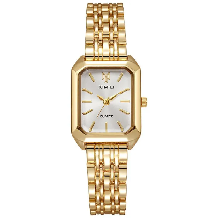 JQSEN ladies watch Women's Watch Light Luxury Steel Band Female Fashion Casual Square Gold Quartz Watch for woman small Analog Watch Watch Valentine's Day present girlfriend gift square watches