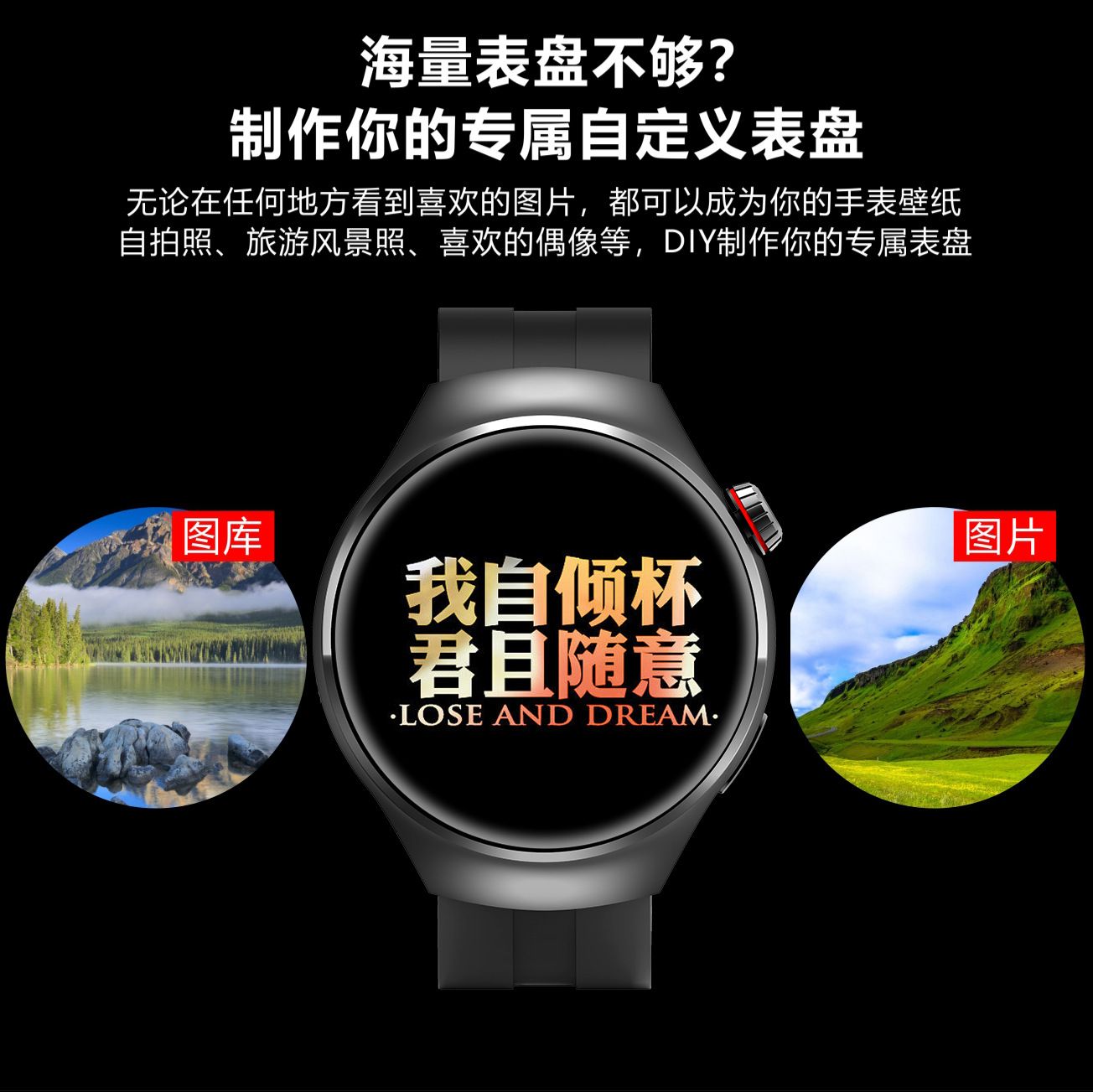 JQSEN G7 MAX smart watch round screen NFC heart rate Monitoring Bluetooth call sports smart watch for Men Woman smart bracelet for Android IOS Men Smartwatches with 2 pcs strap