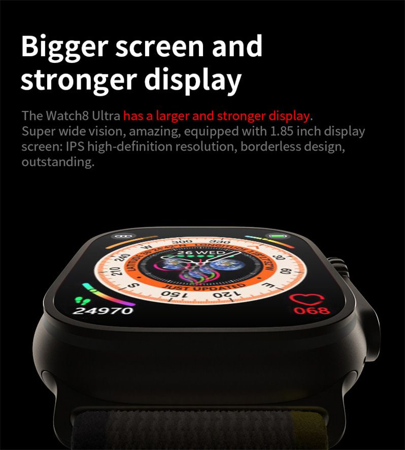JQSEN Watch 8 Ultra Smart watch Series 8 Men's Smartwatch Waterproof Heart Rate Monitoring Couple Watch IOS Android Bluetooth call Fitness Tracker sports smart watch for Woman smart bracelet S8 Ultra