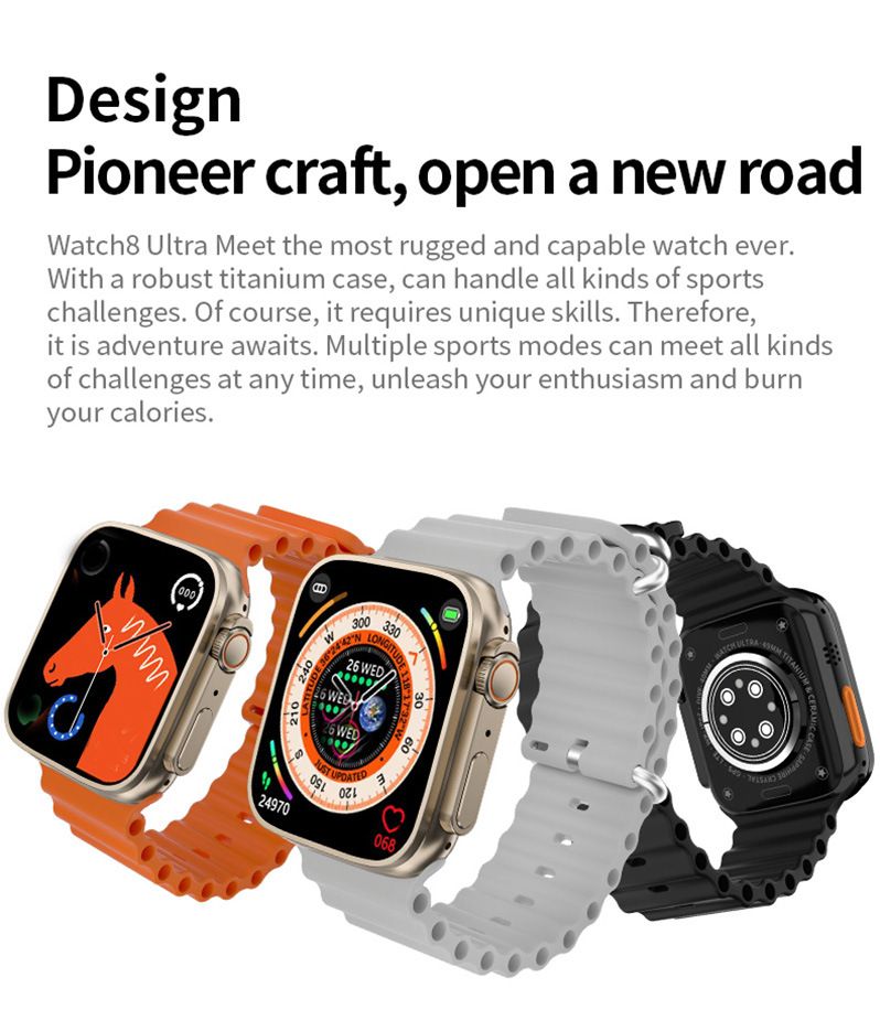 JQSEN Watch 8 Ultra Smart watch Series 8 Men's Smartwatch Waterproof Heart Rate Monitoring Couple Watch IOS Android Bluetooth call Fitness Tracker sports smart watch for Woman smart bracelet S8 Ultra