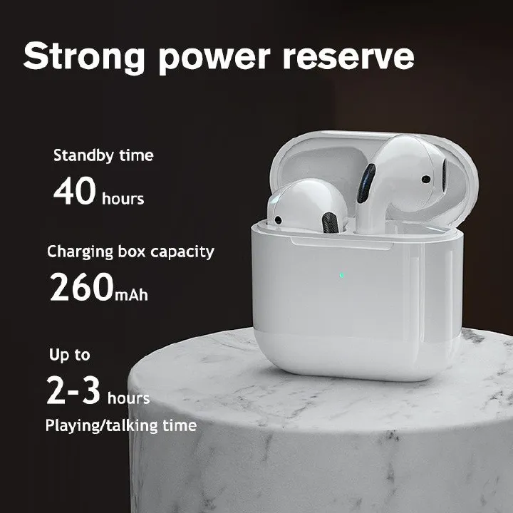 JQSEN Earphones Pro 4 TWS Wireless Headsets Bluetooth Headphone Music Earbuds White Air Pods For iPhone Android Wireless earphone Wireless Bluetooth earphone Ouger G70 waterproof wireless earbuds